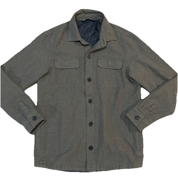 Travis Mathew Men's Small Muted Green Long Sleeve Button‎ Halfway There Shacket